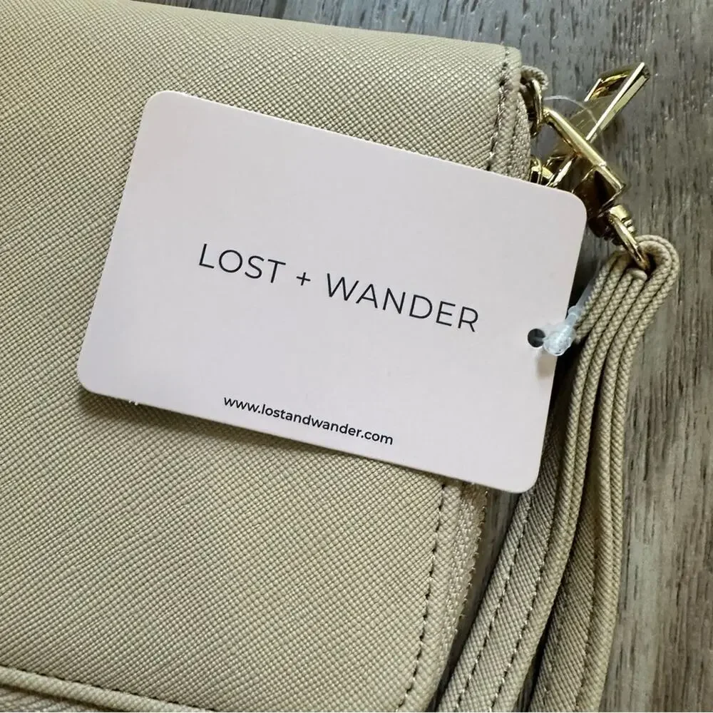 NEW! Lost + Wander Beige Wristlet Clutch,‎ Passport Holder, Travel, Beige